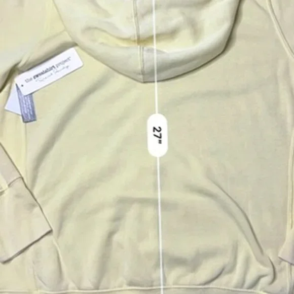 French Laundry Yellow Hoodie Zip Front Jacket Sweatshirt Fleece XL Casual NWT - Picture 7 of 10